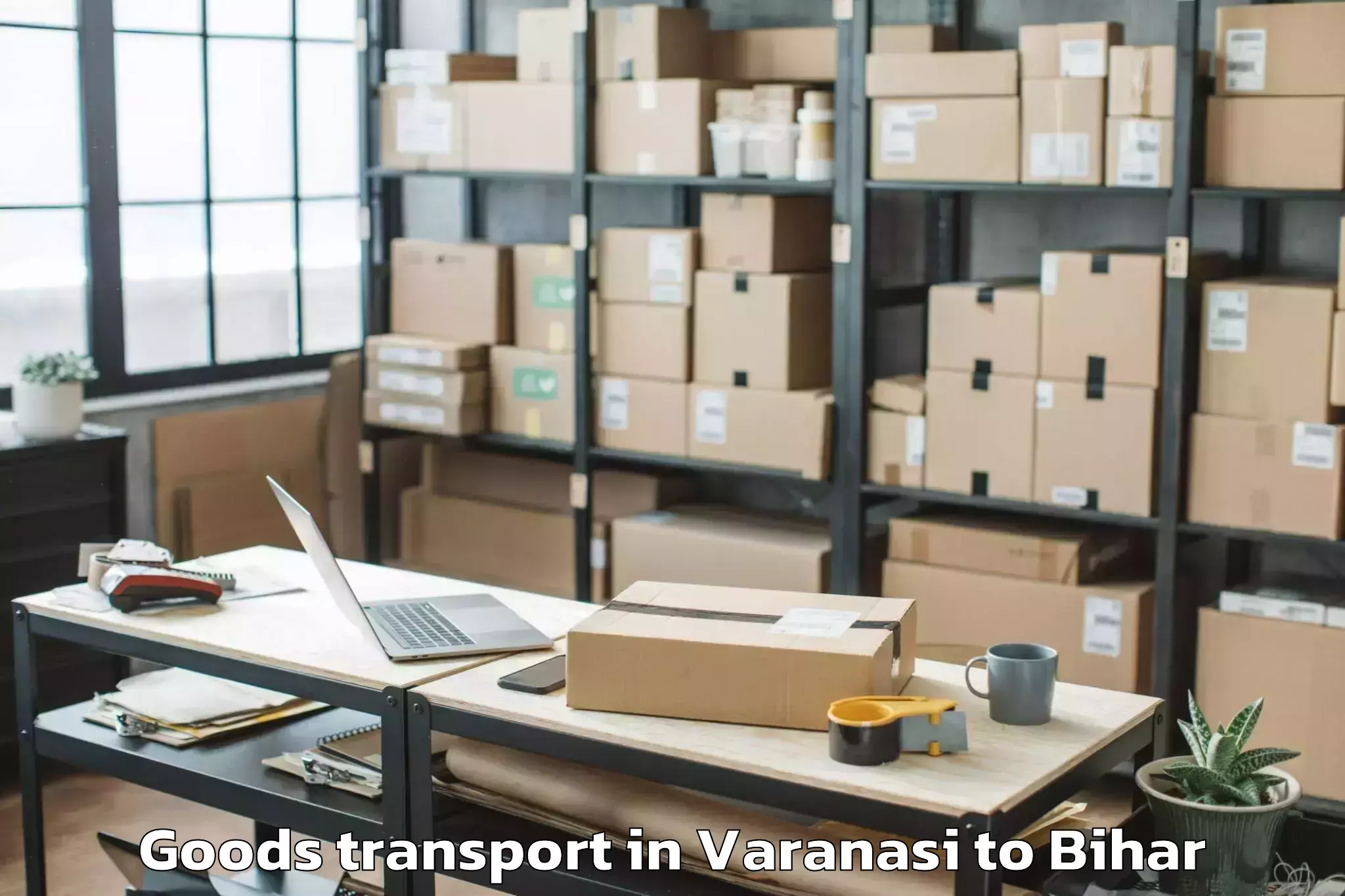 Book Varanasi to Barharia Goods Transport